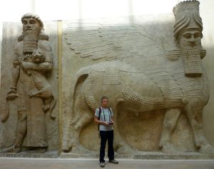 The transcendence of a different era.  Assyrian human-headed winged lion (lamassu), 883--859 BC (Louvre)