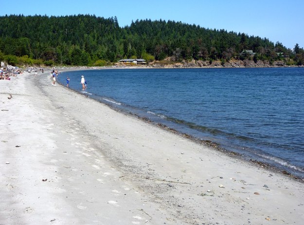 The beach at Sandwell Park on Gabriola Island, British Columbia.